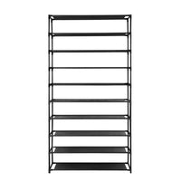 Shoe Rack Cabinet Stackable 50 Pairs 10-Tier Black Furniture Kings Warehouse 