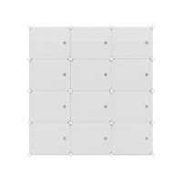 Shoe Rack DIY 12 Storage Cube Stackable White Furniture Kings Warehouse 