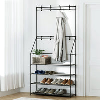 Shoe Rack Hall Tree 16 Pairs Black Furniture Kings Warehouse 