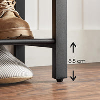 Shoe Rack with 3 Mesh Shelves Rustic Brown and Black Furniture Kings Warehouse 