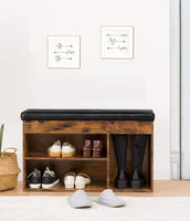 Shoe Storage Bench with Padded Cushion,Flip-Open Storage Box and Adjustable Shelf for Entryway and Living Room Kings Warehouse 