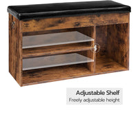 Shoe Storage Bench with Padded Cushion,Flip-Open Storage Box and Adjustable Shelf for Entryway and Living Room Kings Warehouse 