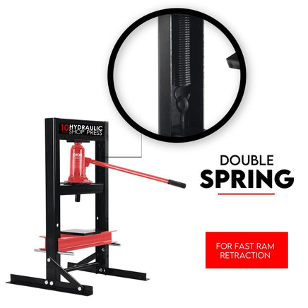 Shop Press - 10 Ton Hydraulic Standard Auto Accessories Kings Warehouse 