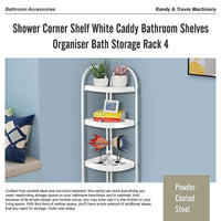 Shower Corner Shelf White Caddy Bathroom Shelves Organiser Bath Storage Rack 4 Home & Garden Kings Warehouse 