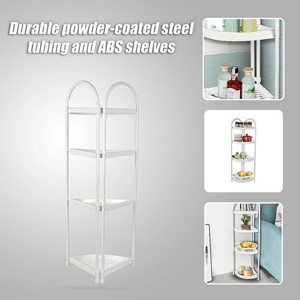 Shower Corner Shelf White Caddy Bathroom Shelves Organiser Bath Storage Rack 4 Home & Garden Kings Warehouse 