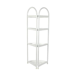Shower Corner Shelf White Caddy Bathroom Shelves Organiser Bath Storage Rack 4 Home & Garden Kings Warehouse