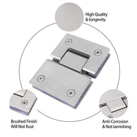 Shower Glass Door Gate Hinge 304 Stainless Steel 180 Degrees Polished Chrome Finish Kings Warehouse 