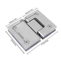 Shower Glass Door Gate Hinge 304 Stainless Steel 180 Degrees Polished Chrome Finish Kings Warehouse 