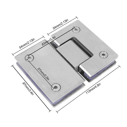 Shower Glass Door Gate Hinge 304 Stainless Steel 180 Degrees Polished Chrome Finish Kings Warehouse 