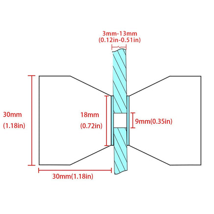 Shower Glass Door Knob Bathroom Round Back-to-Back Handle Pull 304 Brushed Nickel Kings Warehouse 