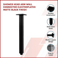 Shower Head Arm Wall Connector Electroplated Matte Black Finish Furniture Kings Warehouse 