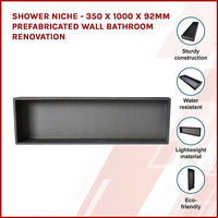 Shower Niche - 350 x 1000 x 92mm Prefabricated Wall Bathroom Renovation Home & Garden Kings Warehouse 