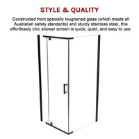 Shower Screen 1000x800x1900mm Framed Safety Glass Pivot Door By Della Francesca Kings Warehouse 