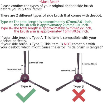 Side Brush Value Pack For Ecovacs Deebot 700/750/920/950/T5/N8/T8/T9/NEO/X1/T20 Appliances Kings Warehouse 
