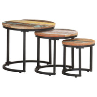 Side Tables 3 pcs Solid Reclaimed Wood Kings Warehouse 