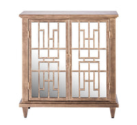 Sideboard Buffet Cabinet Storage with Mirrored Glass Doors in French Brass Finish Furniture Kings Warehouse 