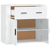 Sideboard High Gloss White 80x33x70 cm Engineered Wood Kings Warehouse 