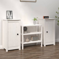 Sideboards 2 pcs White 40x35x80 cm Solid Wood Pine Kings Warehouse 