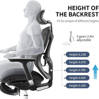 Sihoo Ergonomic Office Chair V1 4D Adjustable High-Back Breathable With Footrest And Lumbar Support Black Furniture Kings Warehouse 