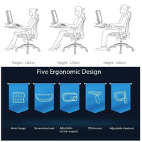 Sihoo M57 Ergonomic Office Chair, Computer Chair Desk Chair High Back Chair Breathable,3D Armrest and Lumbar Support Black with Footrest Furniture Kings Warehouse 