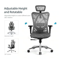 Sihoo M57 Ergonomic Office Chair, Computer Chair Desk Chair High Back Chair Breathable,3D Armrest and Lumbar Support Black with Footrest Furniture Kings Warehouse 