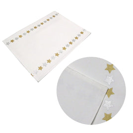 Silver Gold Stars Cotton Metallic Print Table Runner 33 x 180 cm Home & Garden Kings Warehouse 
