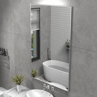 Silver Wall-Mounted Mirror to Hang Horizontal or Vertical for Bedroom and Bathroom (91 x 61cm) Kings Warehouse 