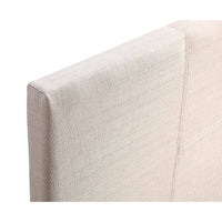 Single Linen Fabric Bed Frame Beige Furniture Kings Warehouse 