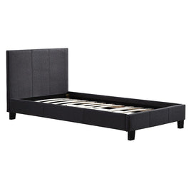 Single Linen Fabric Bed Frame Grey Furniture Kings Warehouse 