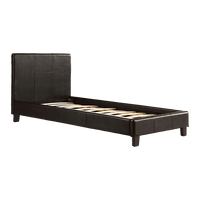 Single PU Leather Bed Frame Black Furniture Kings Warehouse 
