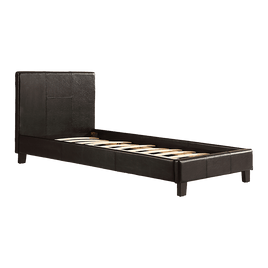 Single PU Leather Bed Frame Black Furniture Kings Warehouse 
