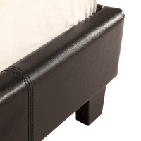 Single PU Leather Bed Frame Black Furniture Kings Warehouse 