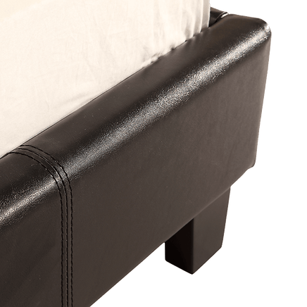 Single PU Leather Bed Frame Black Furniture Kings Warehouse 