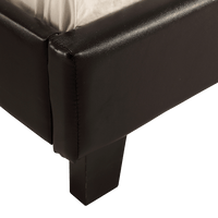 Single PU Leather Bed Frame Black Furniture Kings Warehouse 