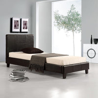 Single PU Leather Bed Frame Black Furniture Kings Warehouse 