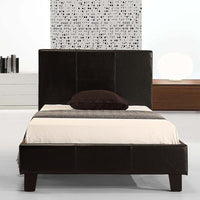 Single PU Leather Bed Frame Black Furniture Kings Warehouse 