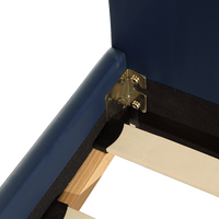 Single PU Leather Bed Frame Blue Furniture Kings Warehouse 