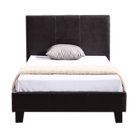 Single PU Leather Bed Frame Brown Kings Warehouse 