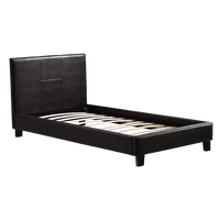 Single PU Leather Bed Frame Brown