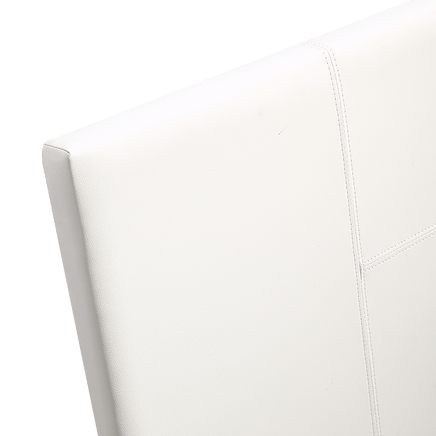 Single PU Leather Bed Frame White Furniture Kings Warehouse 