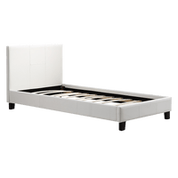 Single PU Leather Bed Frame White