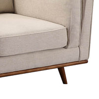 Single Seater Armchair Sofa Modern Lounge Accent Chair in Beige Fabric with Wooden Frame Furniture Kings Warehouse 