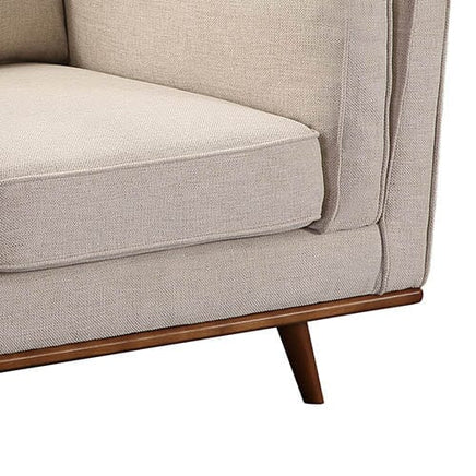 Single Seater Armchair Sofa Modern Lounge Accent Chair in Beige Fabric with Wooden Frame Furniture Kings Warehouse 
