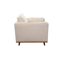 Single Seater Armchair Sofa Modern Lounge Accent Chair in Beige Fabric with Wooden Frame Furniture Kings Warehouse 