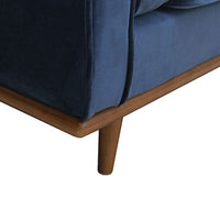 Single Seater Armchair Sofa Modern Lounge Accent Chair in Soft Blue Velvet with Wooden Frame Furniture Kings Warehouse 
