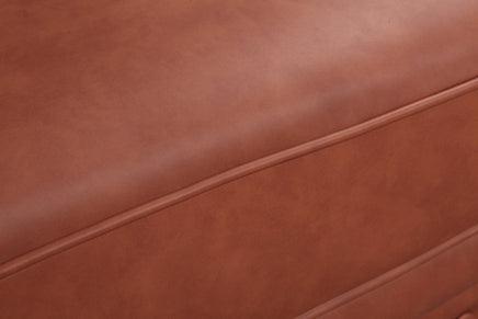 Single Seater Brown Sofa Lounge Button Tufted in Faux Leather Furniture Kings Warehouse 