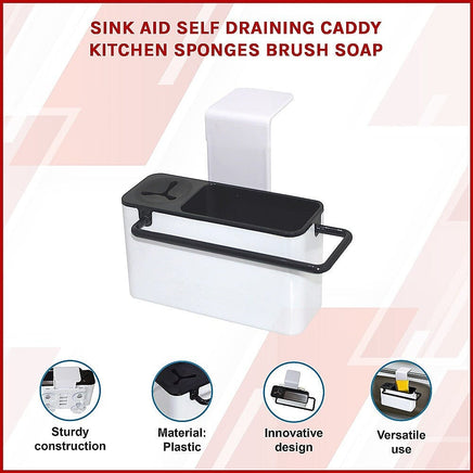 Sink Aid Self Draining Caddy Kitchen Sponges Brush Soap Home & Garden Kings Warehouse 