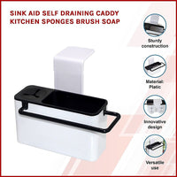 Sink Aid Self Draining Caddy Kitchen Sponges Brush Soap Kings Warehouse 