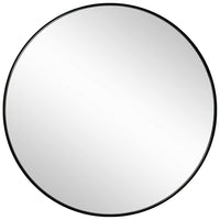 Slim Design 50CM Black Bathroom, Living Room, Hallway Mirror Round Mirror Wall Decor Metal Frame Kings Warehouse 