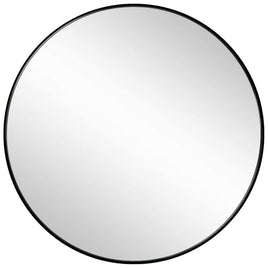 Slim Design 50CM Black Bathroom, Living Room, Hallway Mirror Round Mirror Wall Decor Metal Frame Kings Warehouse